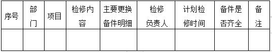 露天煤礦設備檢修管理制度